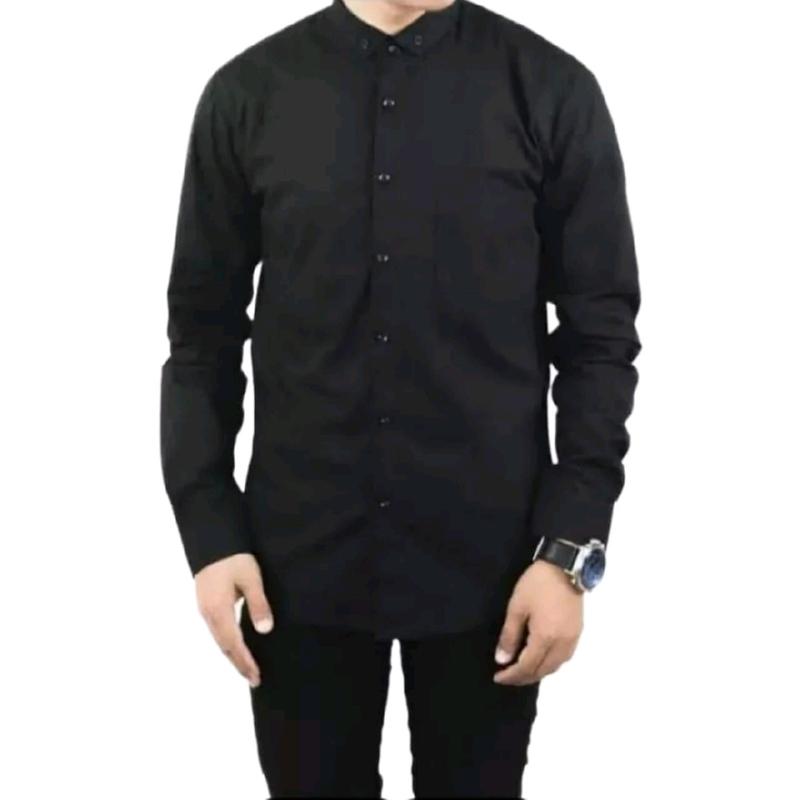 Kemeja Boyi Top Man Lengan panjang Polos Casual Slim Fit Kantor 1