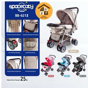 FREE KARDUS BUBLE WRAP) Stroller kereta dorong bayi spacebaby SB 6215/SB 6212 /SB 325.1 /SB 214 (2 arah hadap depan belakang) Dorongan anak