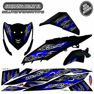 STRIPING VARIASI STICKER HONDA BEAT FI OLD MOTIF API KEREN SIMPLE MURAH striping mio m3 125 Motorcycle