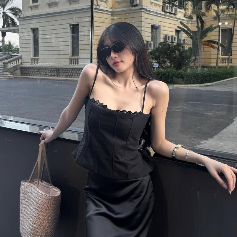 Áo 2 Dây Linen Nữ Thiết Kế Kiểu Quyến Rũ Tiểu Thư Mùa Hè SS2025 - Kimee KA533