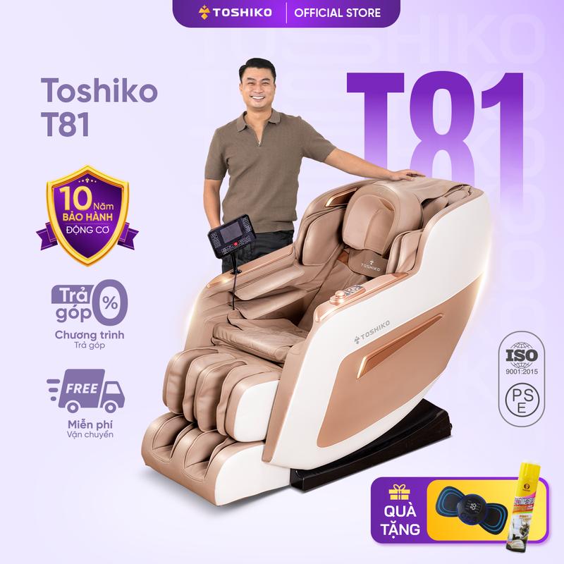 Ghế massage Toshiko T81 điều khiển giọng nói tiếng Việt đa chức năng, công nghệ massage con lăn 3D Nhật Bản