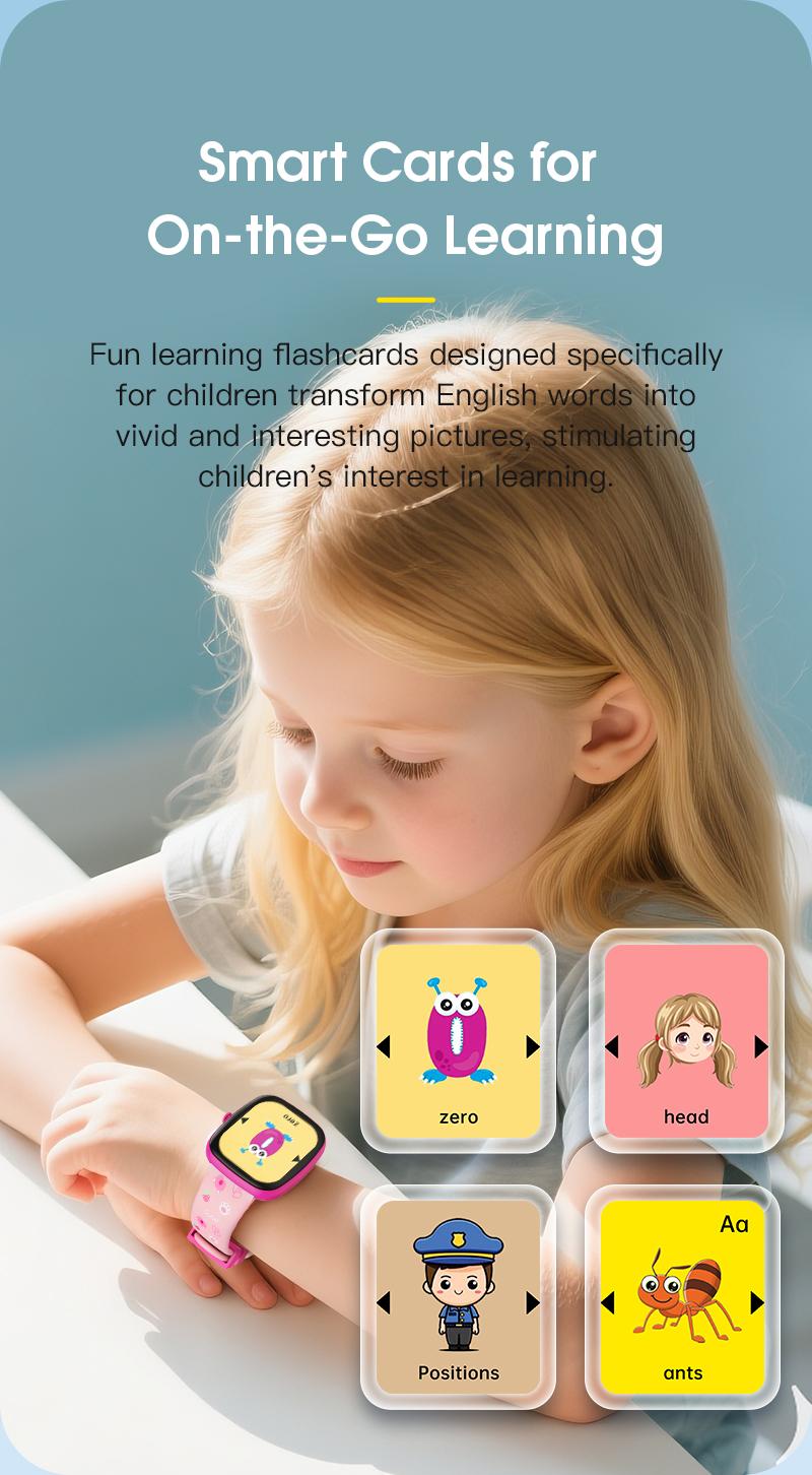 Kids Smart Watch PEJE Anak Game Edukasi Cerita Audio Flashcard Monitoring Kesehatan 24 Jam Step Counter Tahan Air 1ATM Baterai Tahan Lama Tanpa Koneksi HP