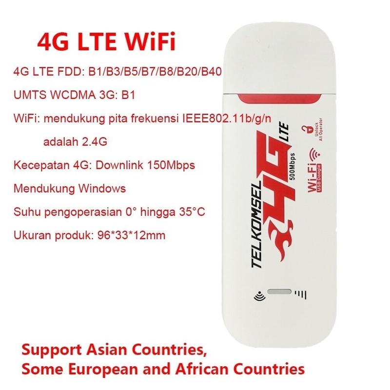 Modem 4G LTE, JAPOO, WiFi, Usb Pocket Wifi Modem, Bộ mở rộng tín hiệu mạng, Bộ định tuyến không dây, Wifi Extender, Tốc độ 500Mbps 4