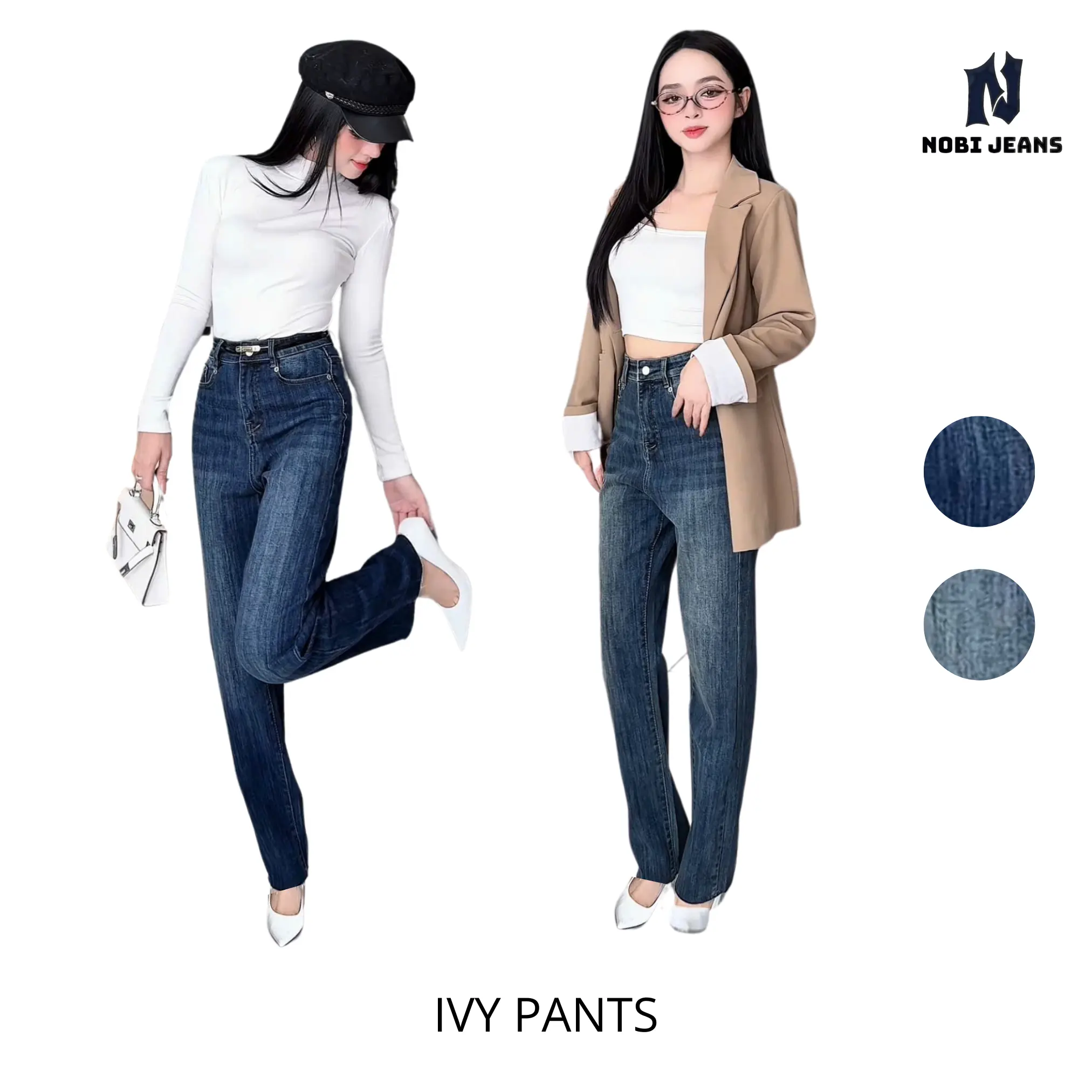 Quần Jean nữ ống đứng lưng cao - Fall in Love Collection - Ivy Pants - Nobi  Women Ong   bò quân  jeannu  bò quần jean