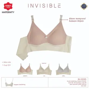 Sorex Bra Menyusui Seamless Cup B Tanpa Kawat Kait 3 Bukaan Atas Nursing Bra Invisible BH 8095