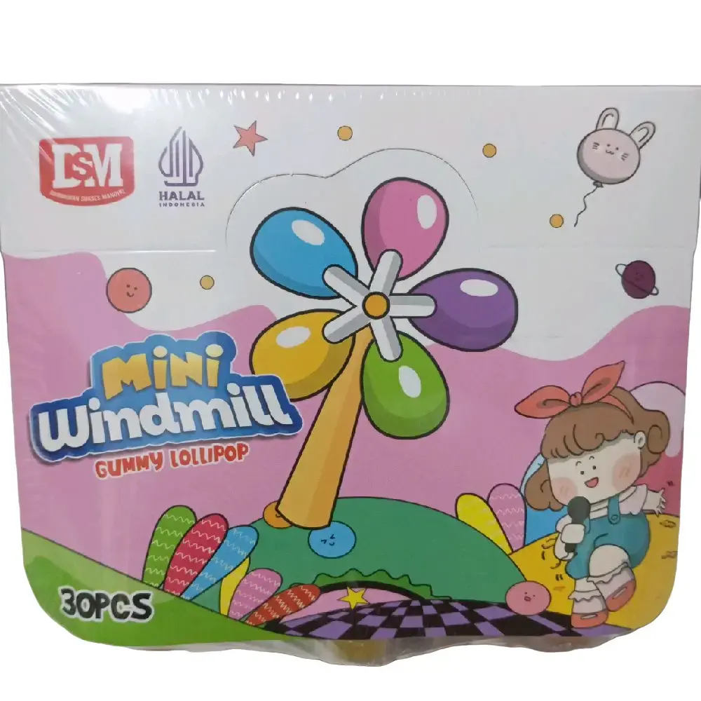 Mini Windmill Gummy Lollipop Kincir DSM 1 box isi 30 pcs Candy Snack