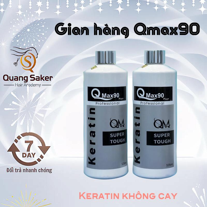 keratin không cay mùi thơm Qmax90 chuyên phục hồi tóc yếu tóc nát tóc bông xù khô sơ