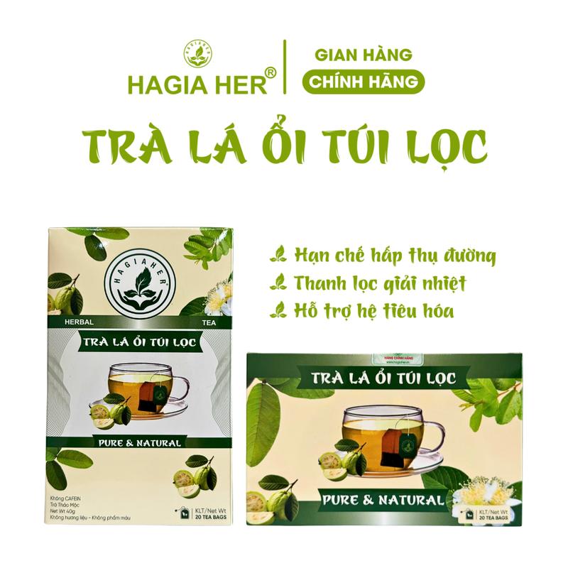 Trà Lá Ổi Túi Lọc - Thảo Dược Hậu Giang HAIGA HER - Hộp 20 gói