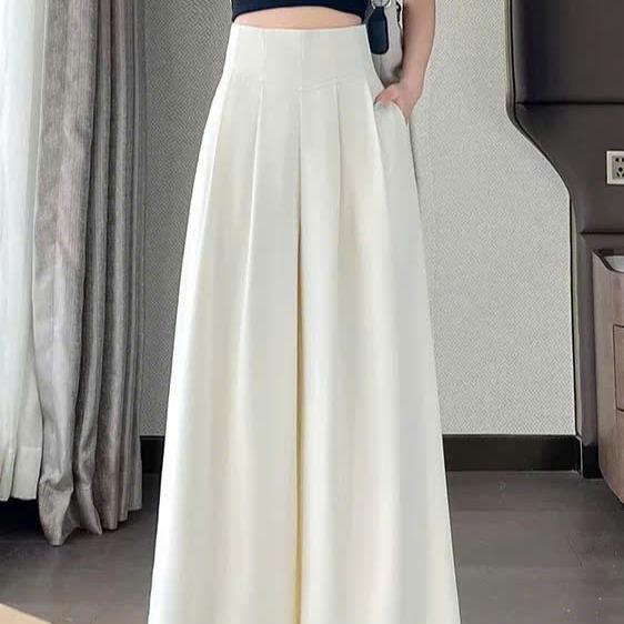  Quần ống rộng giả váy  CÓ BIGSIZE 40 - 75KG  xếp ly dáng dài Vải tuyết mưa Lưng Cao chất mềm mịn mát-XMHH-- mã 540 