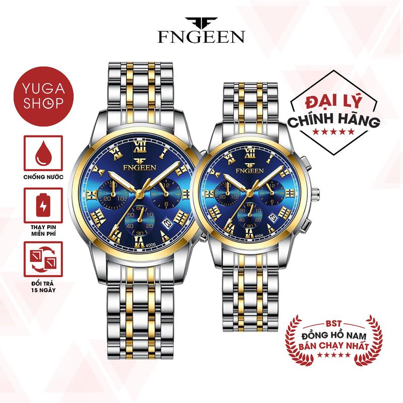 Đồng hồ nam FNGEEN F14 dây thép không gỉ, mặt tròn số la mã có lịch ngày TẶNG DỤNG CỤ CẮT DÂY, HỘP ĐỒNG HỒ, PIN ĐỒNG HỒ DỰ PHÒNG ( SỐ LƯỢNG QUÀ TẶNG CÓ HẠN )