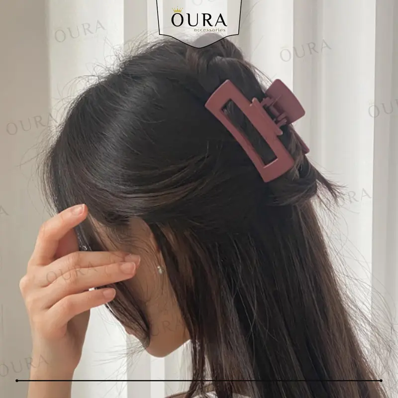 Jepitan Rambut Korea Dewasa 9 CM Warna DOFF Jepit Salon Model Kotak Jedai Korea Aesthetic 4