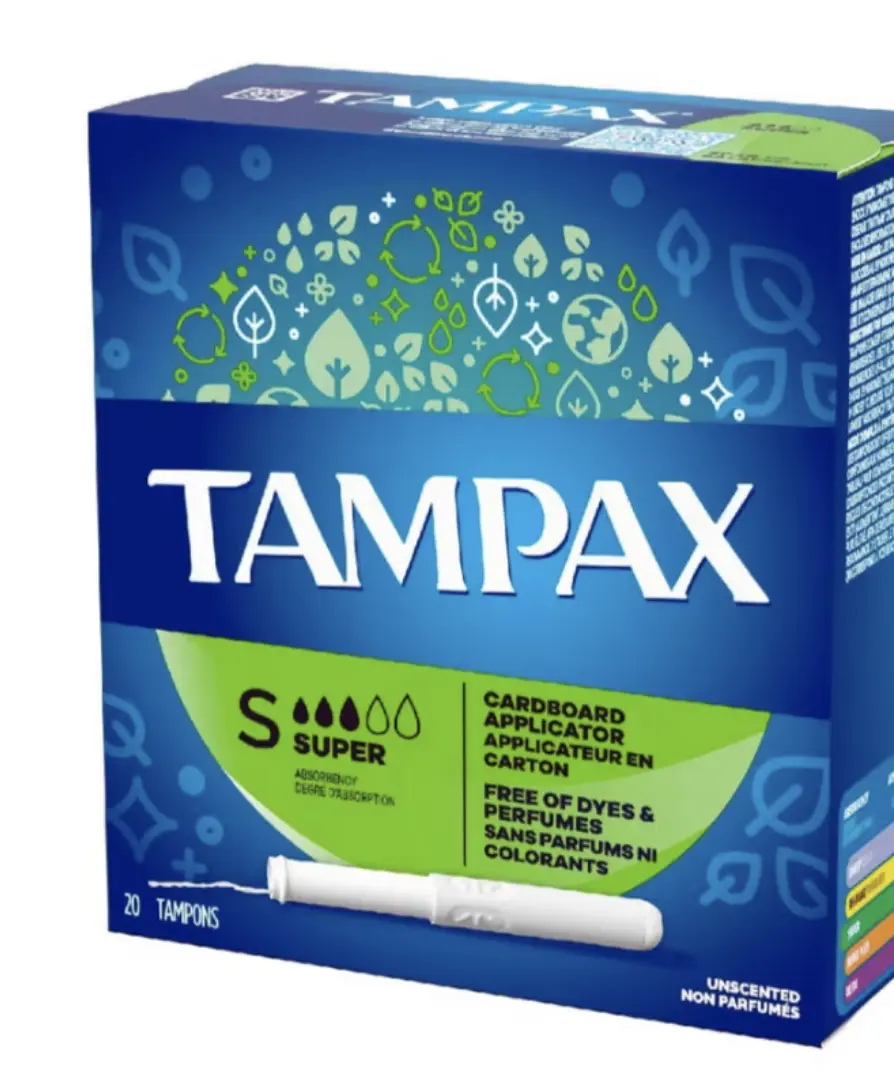 TAMPAX Anti-Slip Grip Cardboard Applicator Tampons Super Absorbency 20s