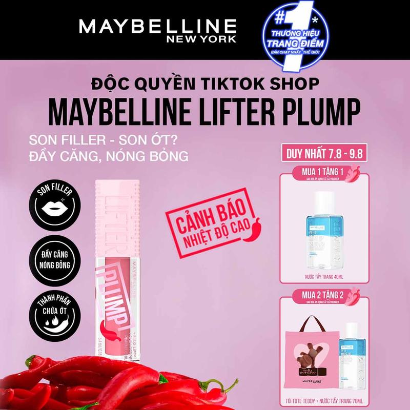 [MUA 1 TẶNG 1] Son Bóng Lifter Plump Maybelline New York