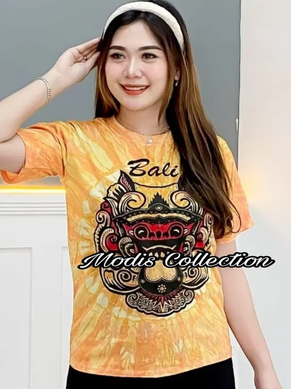 Atasan Kaos Barong Bali Putih Terbaru Baju Santai Nyaman Casual Wanita Cewek Cowok Lengan Pendek Motif Polos Kombinasi Salur Garis Tie Dye Cantik Variasi Warna Warni Bahan Tebal Katun Halus Adem Ukuran Remaja Dewasa Panjang Baju Sedang Kerah Leher Bulat 5
