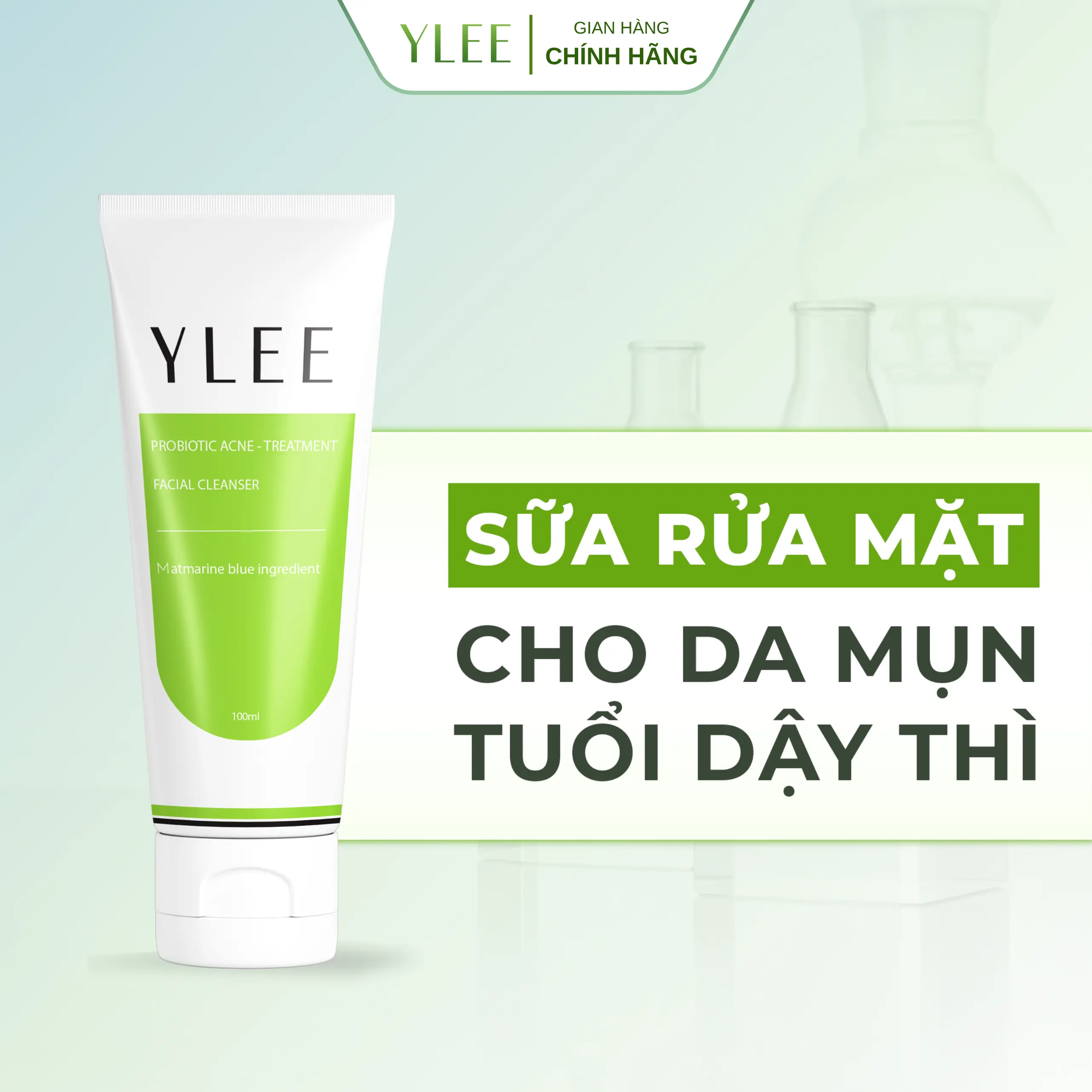 YLEE Sữa Rửa Mặt Cho Da Dầu Mụn, Da Mụn Tuổi Dậy Thì, Da Nhạy Cảm. Hỗ Trợ Giảm Mụn, Dưỡng Sáng Da