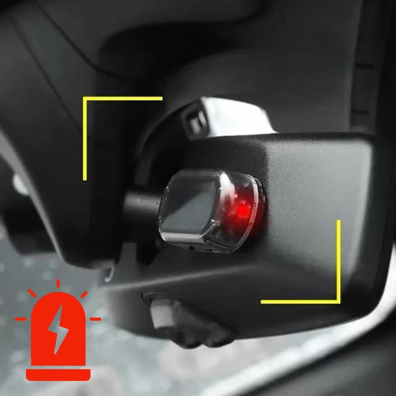 Car Solar Powered Security Dummy Alarm Wireless Warning Anti-Theft Caution Lamps LED Flashing Imitation Decorative Lights 9