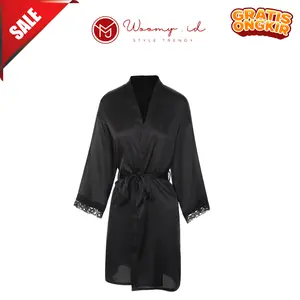 WM BT002 Baju Tidur Lingerie Wanita Kimono Set Sexy Bahan Satin
