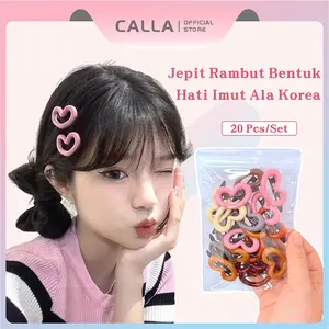 CALLA Set Jepit Rambut Hati untuk Gadis Manis dan Imut 20 Buah Jepit Poni Samping Gaya Korea Trendy dan Praktis