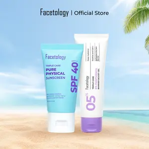 [NEW LAUNCH] Facetology Bundling Triple Care Pure Physical Sunscreen SPF 40 PA+++ 30ml & Triple Care 5% Panthenol Barrier Boost Gel 40gr