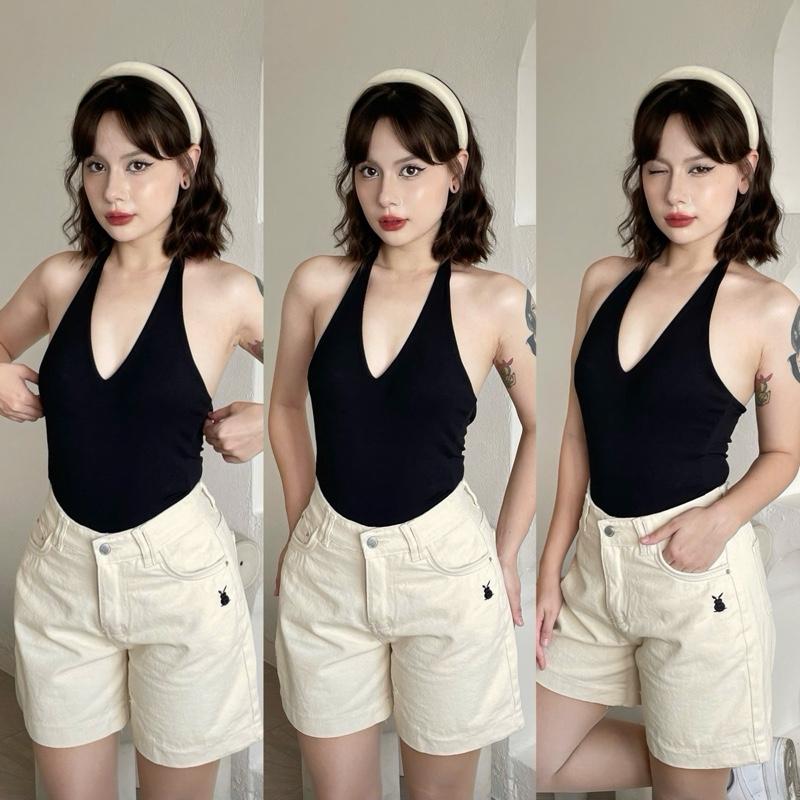 XẢ KHO Quần NGỐ Jean Viền Gân Thêu Thỏ Nhiều Màu