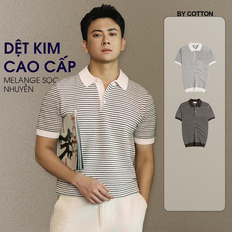 Áo Thun Polo Nam Cao Cấp Dệt Kim Melange Multi Color – BY COTTON