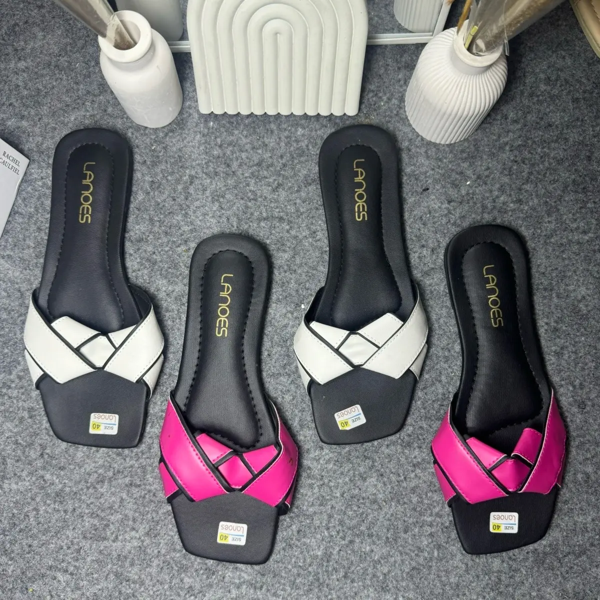 LANOES Sandal Wanita Korean Style Elegan Dan Mewah Sandal Wanita Ootd