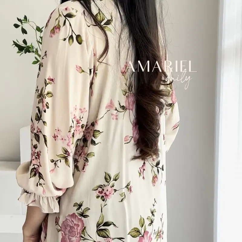 Amariel Sasha Dress Panjang Daster Nyaman Bumil Menyusui Friendly Katun Rayon Viscose Motif 4
