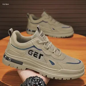 Sepatu Kulit Kasual Pria Laki laki Cowok Shoes Sneakers Yoshikawa Krem Abu abu Terbaru Kekinian | Hot Item