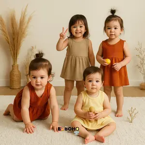 BOBOHO - Dress Tanpa Lengan Anak Perempuan Lokal / Dress Lucu / Dress Anak Perempuan Fashion
