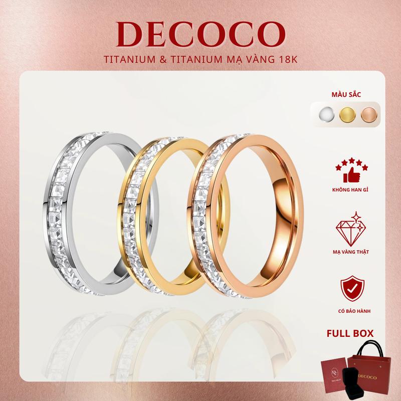 [HÀNG MỚI VỀ] KHÔNG ĐEN GỈ - Nhẫn đôi nam nữ EMBRACE De Coco Women DECOCO nhẫn cặp titan không đen gỉ ( kèm Túi giấy + Hộp + Thiệp )