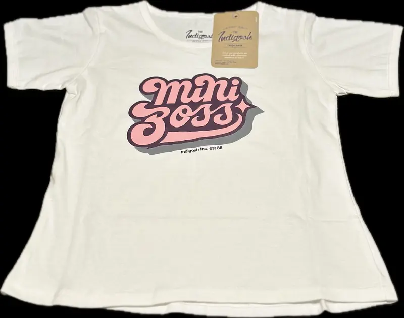 Indigosh Pakaian Anak T-Shirt gambar MiniBoss warna Putih 2