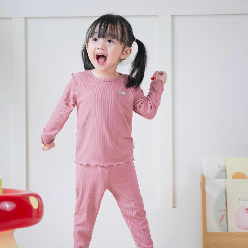 Combo 2 Bộ Quần Áo Cookie Dài Tay Cookie Diềm Vai Cuốn Bèo Cho Bé Gái Size Từ 6 Tháng Đến 5 Tuổi Chất Cotton Tăm Lạnh