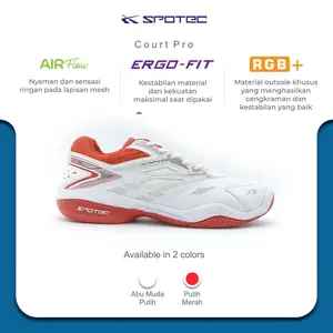 SPOTEC Sepatu TENNIS Artikel COURT PRO-Putih/Merah