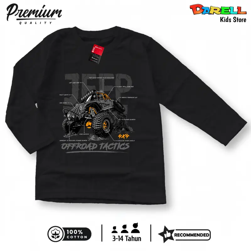 Baju kaos anak lengan panjang laki laki usia 3,5-14 tahun Kaos anak 7