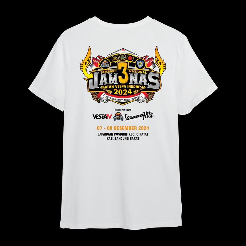 Kaos Jambore Nasional Jamnas 3 Vespa 2024 Lengam pendek Katun combad 4