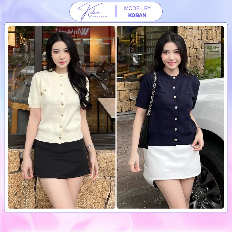 KB20 LÓT TRONG Chân Váy Chữ A KOBAN FASHION Váy Siêu Ngắn Phong Cách Y2K Cạp Trễ Phối Trắng Đen Xám Cạp Trễ