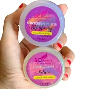 Paket 2Pcs SCI Original BPOM Siang+Malam/Sunscreen BB Glowing+ Salep Pelicin Malam Barbie Beuty Vitamin Wajah