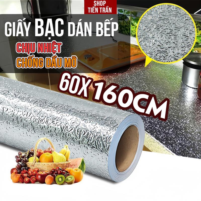 [ Combo 2 ] Cuộn Giấy Bạc Dán Bếp, Dán Tường Dán Kệ Tủ Chống Thấm Chịu Nhiệt (dài 1.6m X cao 0.6m) - Shoptientran Decor Decor Phòng Decal