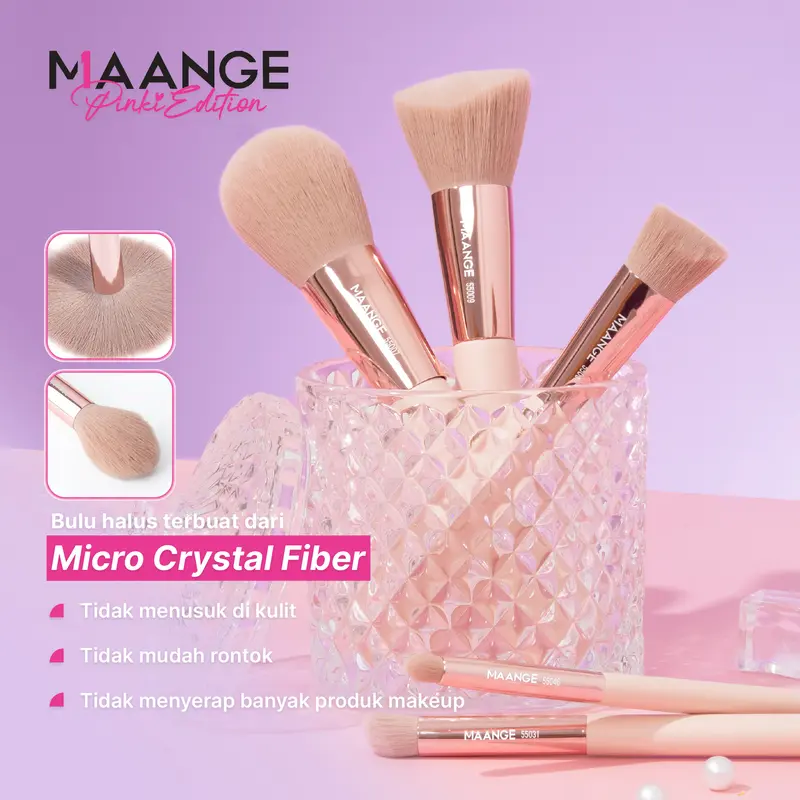 MAANGE PinkiEdition 10 Piece Daily Make up Brush Set + Box High Quality Brush Perfect for Gift MAG55075 4
