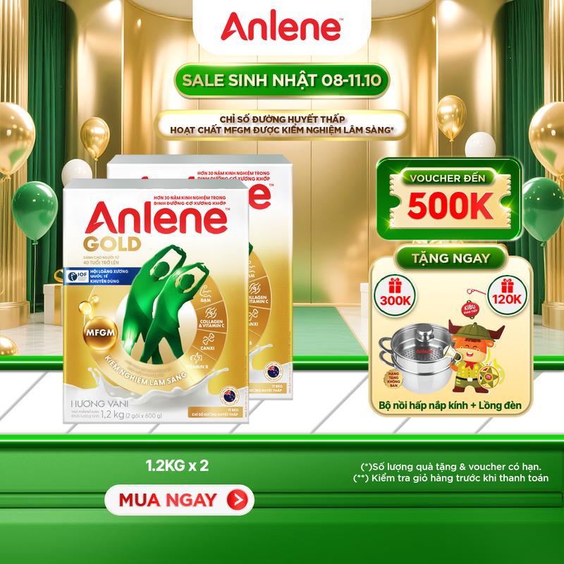 [LS] Combo 2 Sữa Bột Anlene Gold Hương Vani 1.2Kg