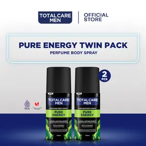 Total Care Men Perfume Body Spray Pure Energy 150ml [2pcs] - Wangi Tahan Lebih Lama