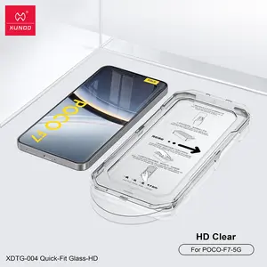 Xundd  Quick-Fit Install Tempered Glass untuk Poco F7 X7 PRO X6 PRO 15T 15T PRO ANTISPY/HD Clear Anti-Fingerprint Tahan Goresan Dust-Free Installation Layar Ponsel Smartphone Cover
