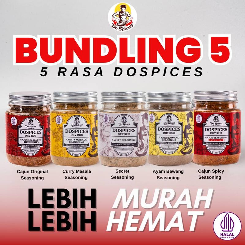 DOSPICES BUNDLING 5 BUMBU LEBIH MURAH & HEMAT - Healthy Dry Rub Bumbu Marinasi Rendah Kalori [Paket Bundling 5 varian] Rempah Natural Rendah gula Rendah lemak Alami 0