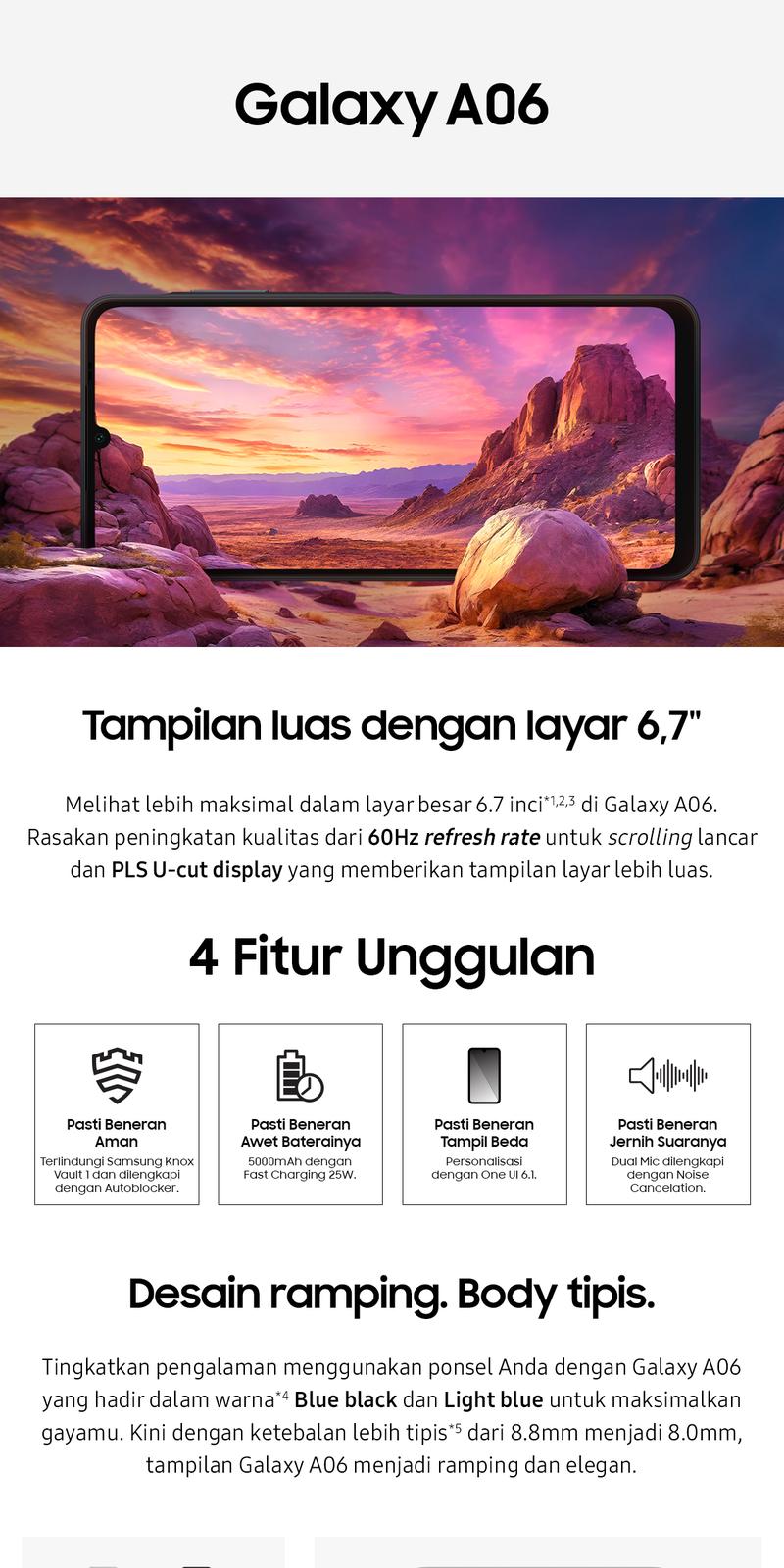 Product Introduction of Samsung Galaxy A06 6/128GB - | Baterai 6.000 mAh | 25W Fast Charging 2