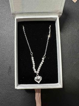 Product Review of [AURES JEWELRY] Corallis Necklace - 925 Sterling Silver Chain Heart Shape Beaded Pendant For Women from y**m 1