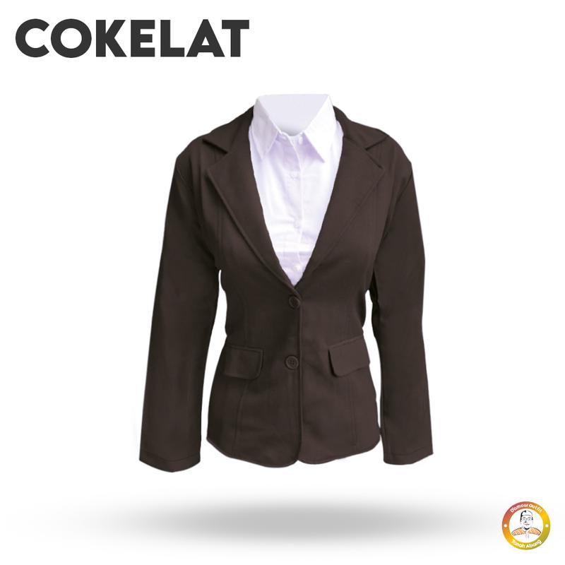 Jas Blazer Wanita Jas Kerja Kantor Cewe Polos Dewasa Anak Jaket Blezer Cewek Pakaian Formal Kantoran Dasar Hitam Abu  Bahan Panjang Kancing Jumbo Big Size Cardigan Rompi Outer Perempuan  Ootd Korean Style Seragam Slimfit 6