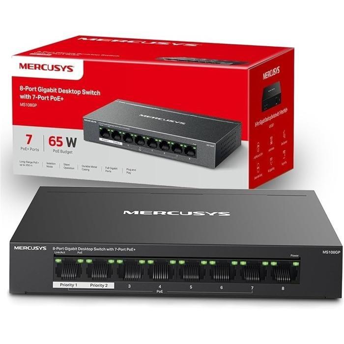Gambar MERCUSYS MS108GP 8 Port Gigabit Desktop Switch with 7-Port PoE+ dari Cemara Mas Indah Kota Administrasi Jakarta Barat Tokopedia
