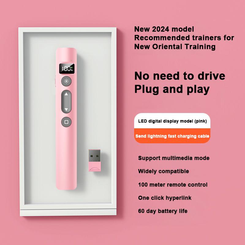 Bút lật không dây, tần số 2.4GHz, slaid PPT, sạc USB, Clicker, cho trình chiếu Powerpoint, hỗ trợ con trỏ, tùy chọn hiển thị nguồn