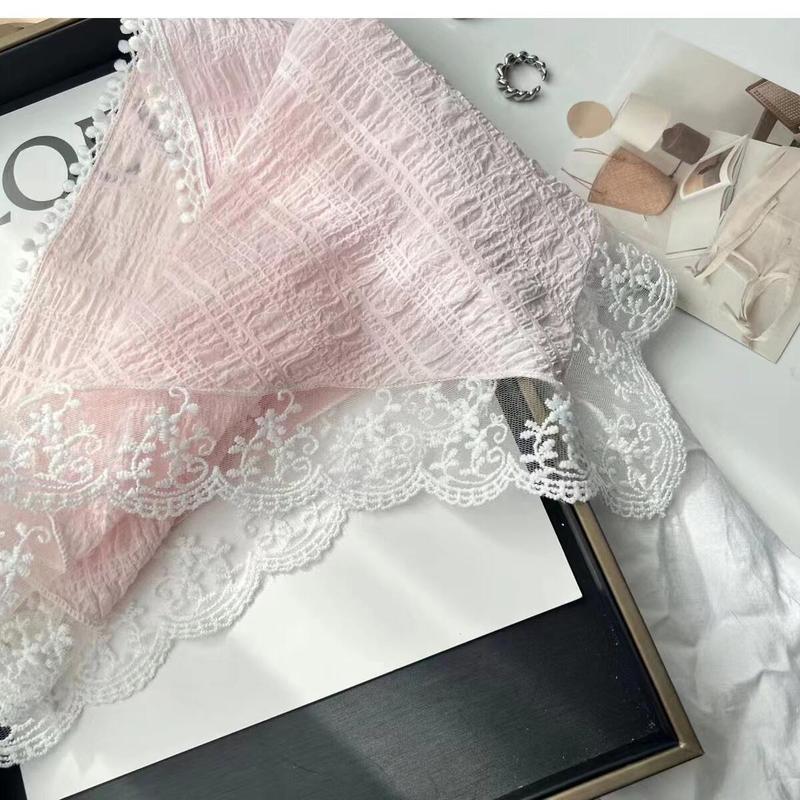 Product Introduction of Khăn Quàng cổ Quàng Cổ Ren, Phong Cách Ins Hàn Quốc, Dành Cho Nữ, Thiết Kế Cổ Điển Dây Đeo Tam Giác, Túi Tóc, Mũ Khăn Trùm Đầu, Thích Hợp Cho Du Lịch Và Chụp Ảnh, Băng Đô, Phụ Kiện Khăn Xếp 17