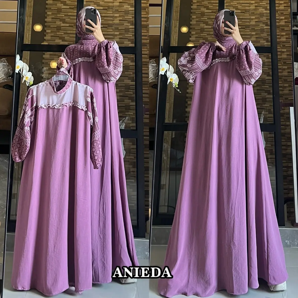 ZALEYA couple Family SET Hijab segiempat motif new - Cey Airflow Diamond Grade A